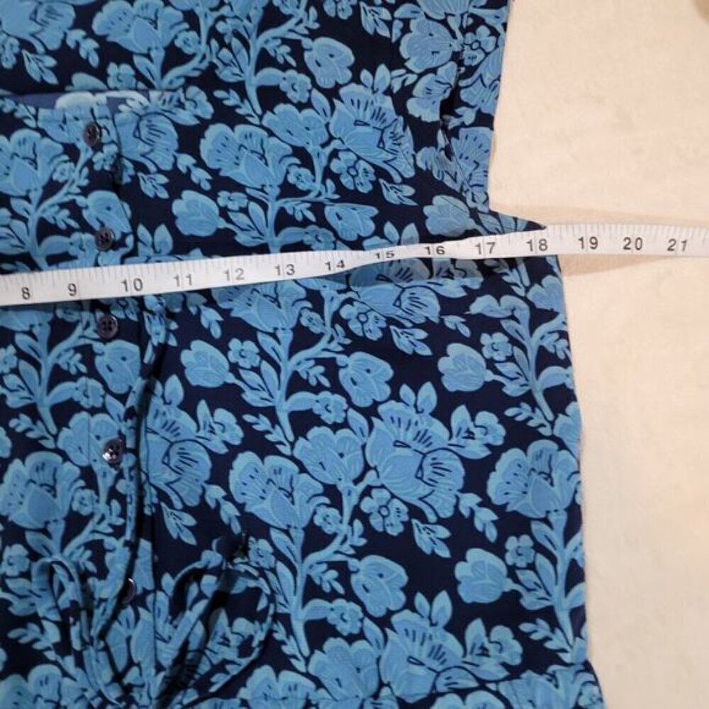 Cabi Java Blue Floral Drawstring Dress - Size Small - Picture 8 of 10